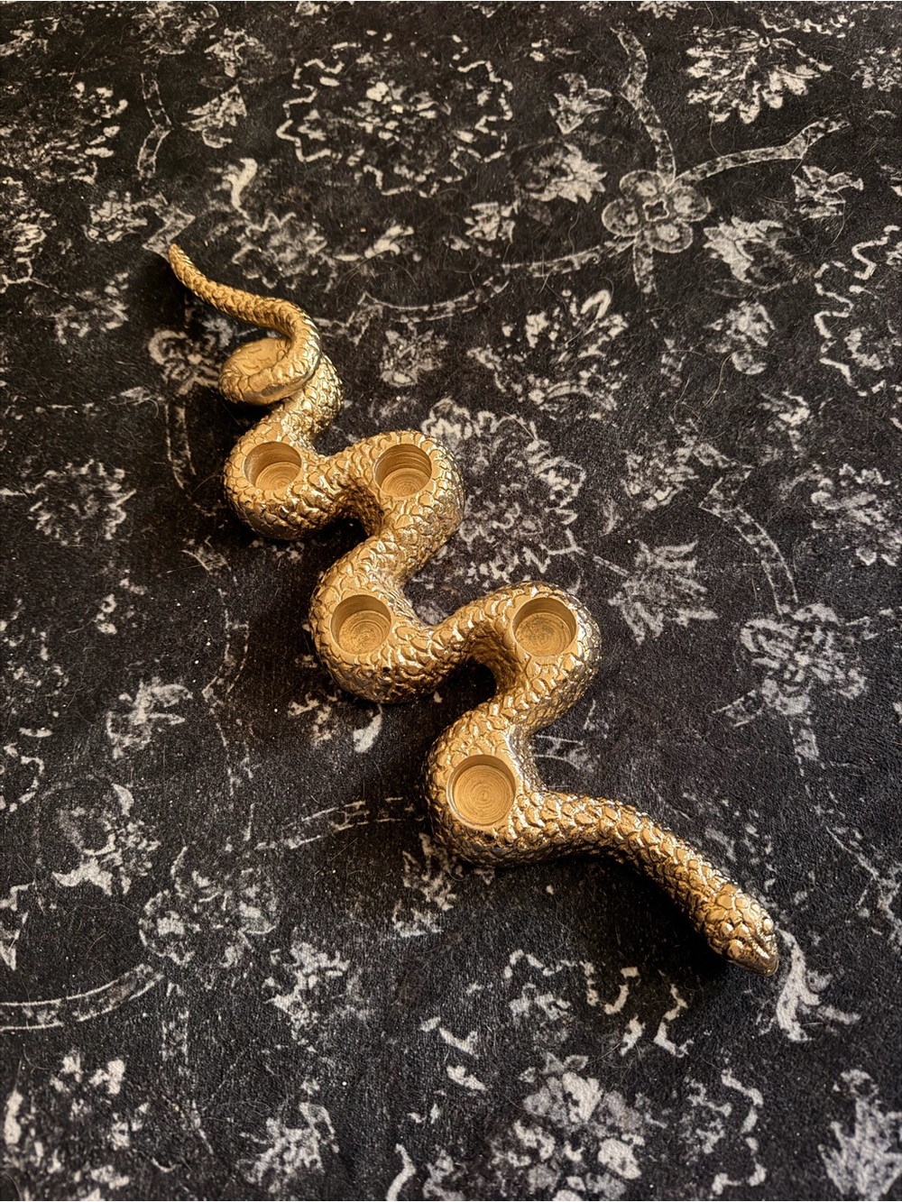 Creative Co-Op Gold Snake Tea Light Holder